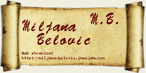 Miljana Belović vizit kartica
